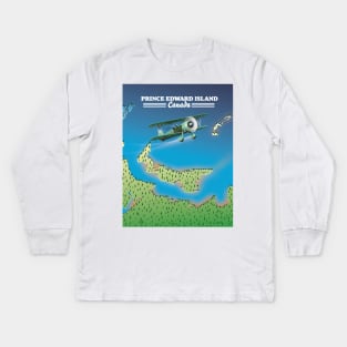 Prince Edward Island, Canada beautiful map Kids Long Sleeve T-Shirt